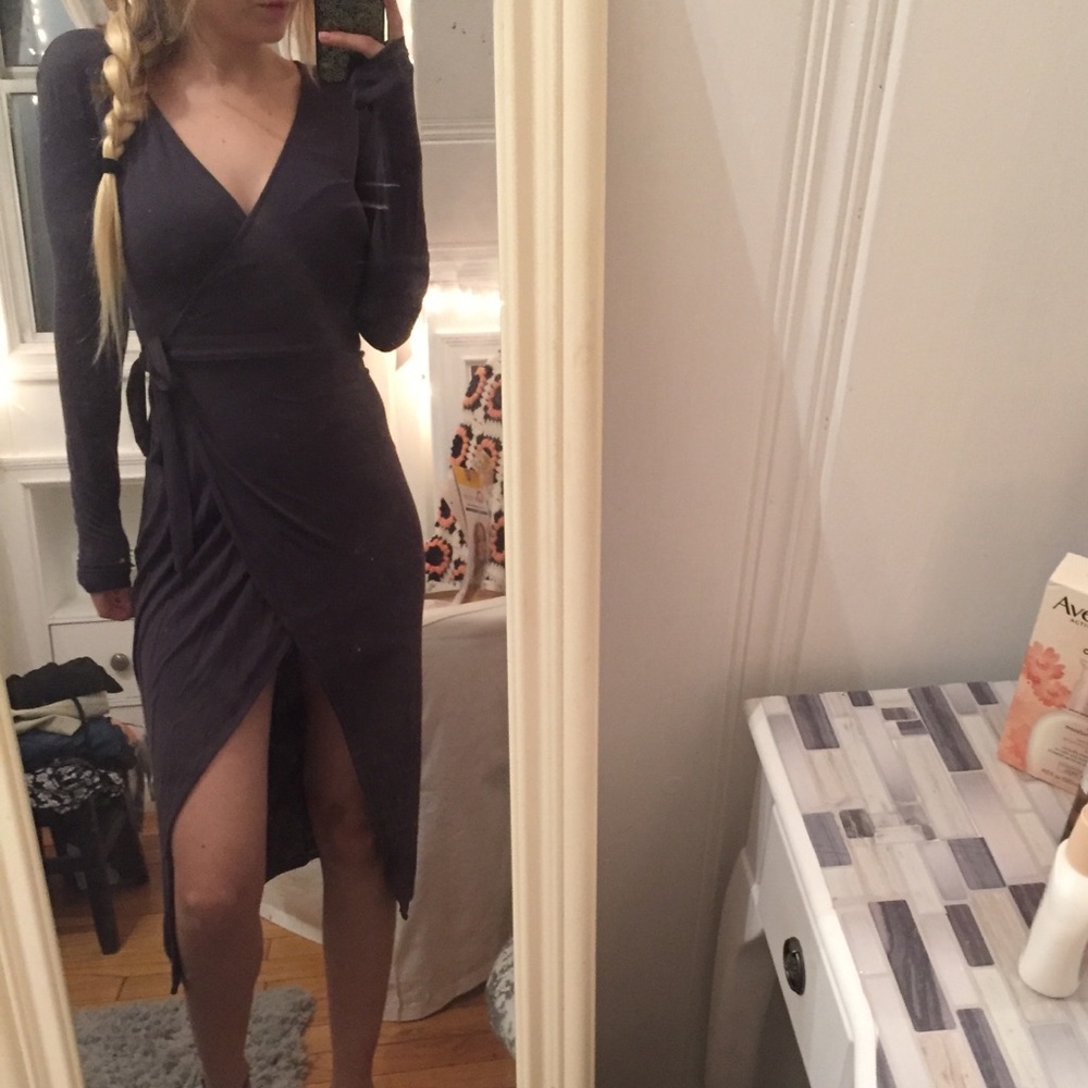 Grey wrap dress